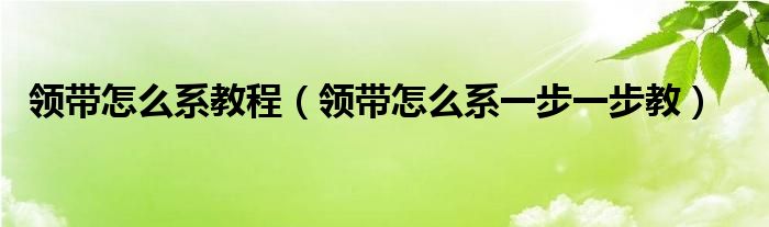 领带怎么系教程（领带怎么系一步一步教）