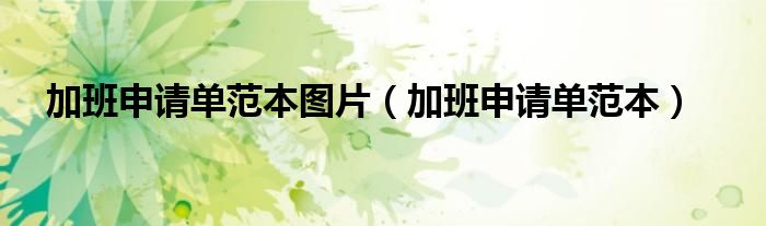 加班申请单范本图片（加班申请单范本）