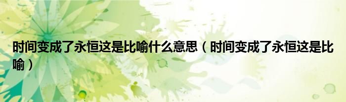 时间变成了永恒这是比喻什么意思（时间变成了永恒这是比喻）