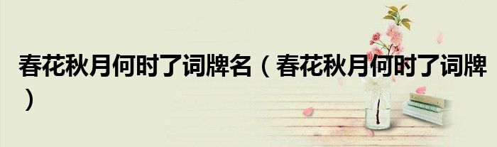 春花秋月何时了词牌名（春花秋月何时了词牌）