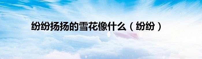 纷纷扬扬的雪花像什么（纷纷）