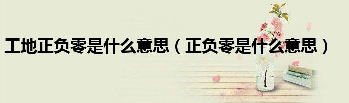 工地正负零是什么意思（正负零是什么意思）