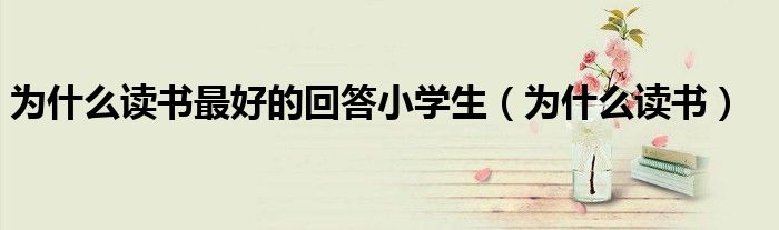为什么读书最好的回答小学生（为什么读书）