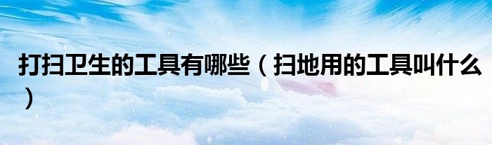 打扫卫生的工具有哪些（扫地用的工具叫什么）