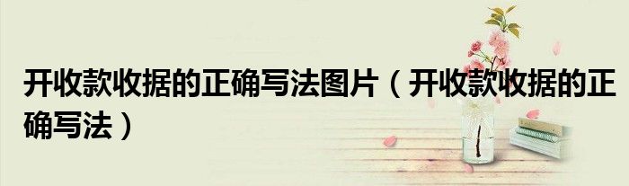 开收款收据的正确写法图片（开收款收据的正确写法）