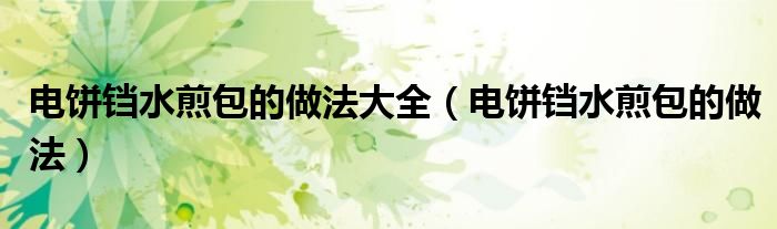 电饼铛水煎包的做法大全（电饼铛水煎包的做法）
