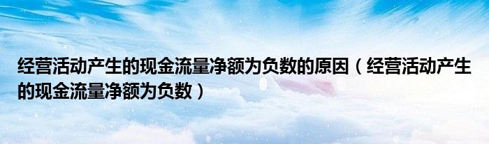 经营活动产生的现金流量净额为负数的原因（经营活动产生的现金流量净额为负数）