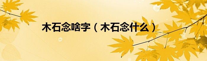 木石念啥字（木石念什么）