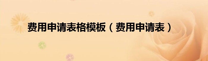 费用申请表格模板（费用申请表）