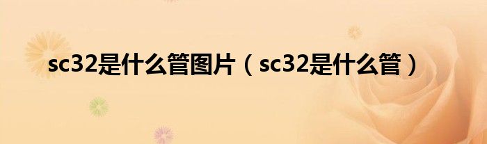 sc32是什么管图片（sc32是什么管）