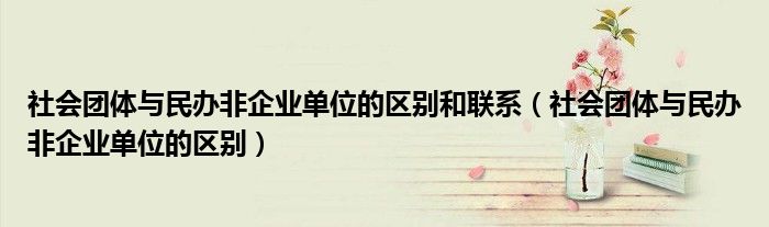 社会团体与民办非企业单位的区别和联系（社会团体与民办非企业单位的区别）