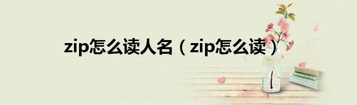 zip怎么读人名（zip怎么读）