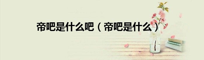 帝吧是什么吧（帝吧是什么）