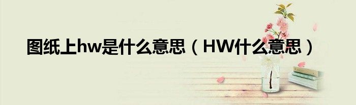 图纸上hw是什么意思（HW什么意思）