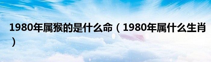 1980年属猴的是什么命（1980年属什么生肖）