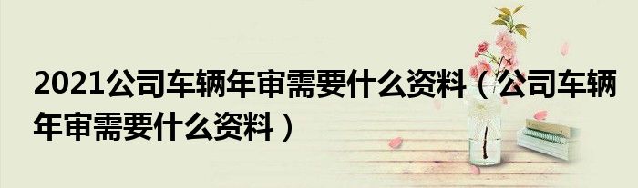 2021公司车辆年审需要什么资料（公司车辆年审需要什么资料）