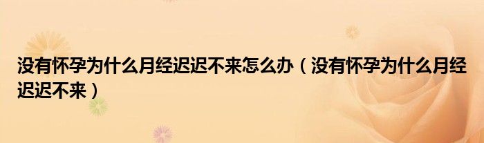 没有怀孕为什么月经迟迟不来怎么办（没有怀孕为什么月经迟迟不来）