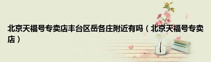 北京天福号专卖店丰台区岳各庄附近有吗（北京天福号专卖店）