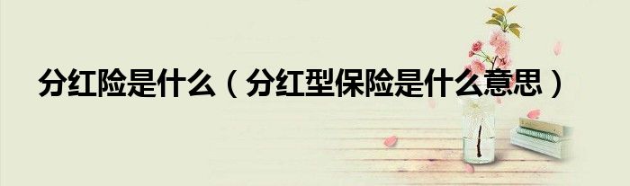 分红险是什么（分红型保险是什么意思）