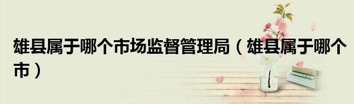 雄县属于哪个市场监督管理局（雄县属于哪个市）