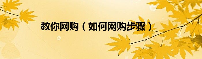 教你网购（如何网购步骤）