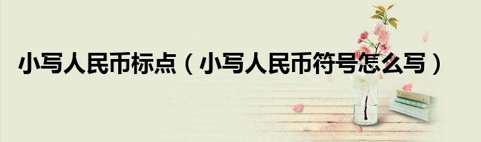 小写人民币标点（小写人民币符号怎么写）
