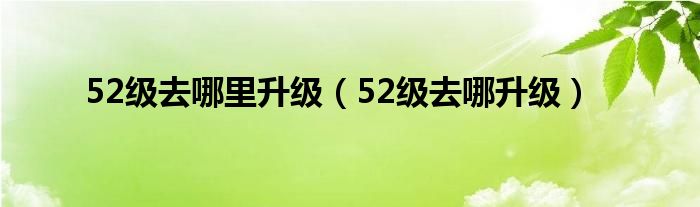 52级去哪里升级（52级去哪升级）
