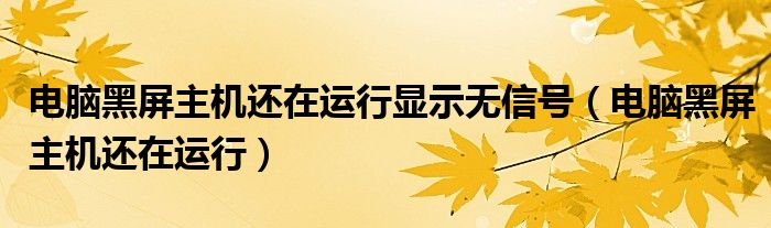 电脑黑屏主机还在运行显示无信号（电脑黑屏主机还在运行）