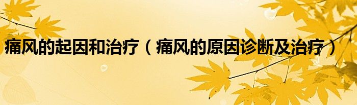 痛风的起因和治疗（痛风的原因诊断及治疗）