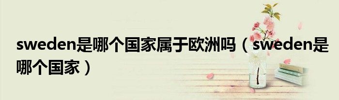 sweden是哪个国家属于欧洲吗（sweden是哪个国家）