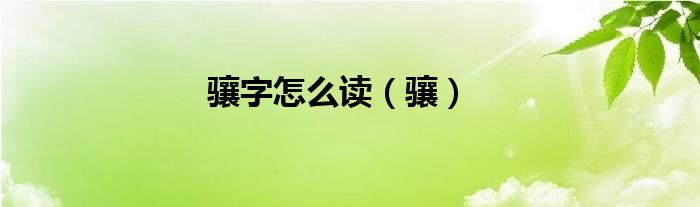 骧字怎么读（骧）