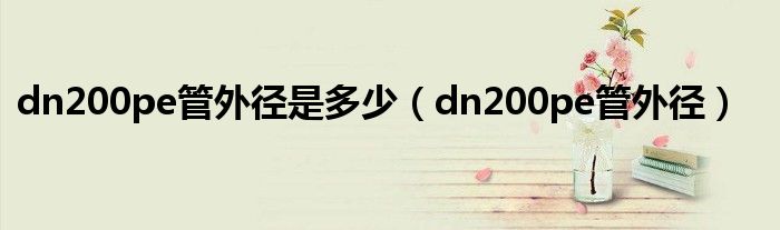 dn200pe管外径是多少（dn200pe管外径）