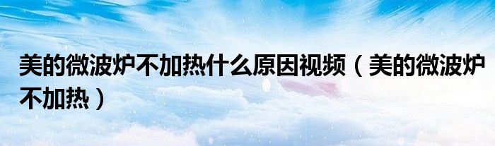 美的微波炉不加热什么原因视频（美的微波炉不加热）