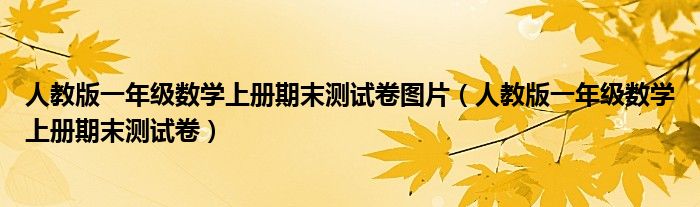 人教版一年级数学上册期末测试卷图片（人教版一年级数学上册期末测试卷）