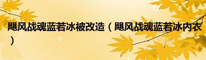 飓风战魂蓝若冰被改造（飓风战魂蓝若冰内衣）