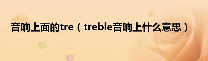 音响上面的tre（treble音响上什么意思）