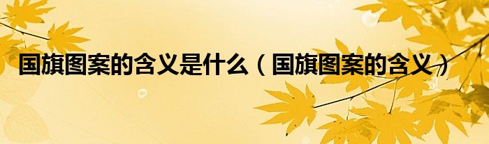 国旗图案的含义是什么（国旗图案的含义）