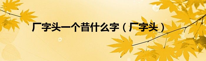厂字头一个昔什么字（厂字头）
