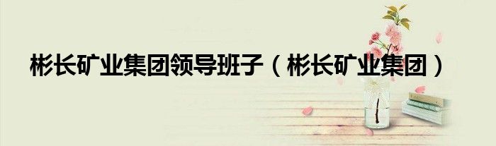 彬长矿业集团领导班子（彬长矿业集团）