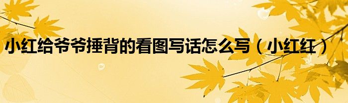 小红给爷爷捶背的看图写话怎么写（小红红）