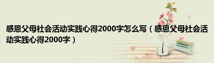 感恩父母社会活动实践心得2000字怎么写（感恩父母社会活动实践心得2000字）