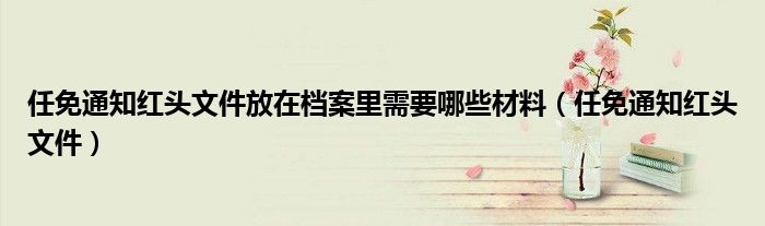 任免通知红头文件放在档案里需要哪些材料（任免通知红头文件）