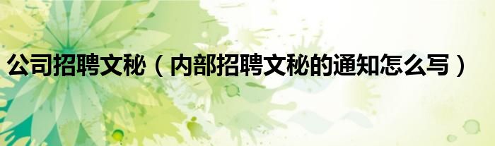 公司招聘文秘（内部招聘文秘的通知怎么写）