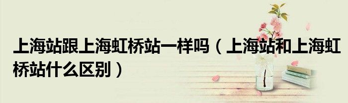 上海站跟上海虹桥站一样吗（上海站和上海虹桥站什么区别）