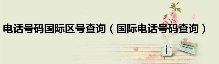 电话号码国际区号查询（国际电话号码查询）