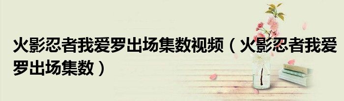 火影忍者我爱罗出场集数视频（火影忍者我爱罗出场集数）