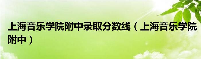 上海音乐学院附中录取分数线（上海音乐学院附中）