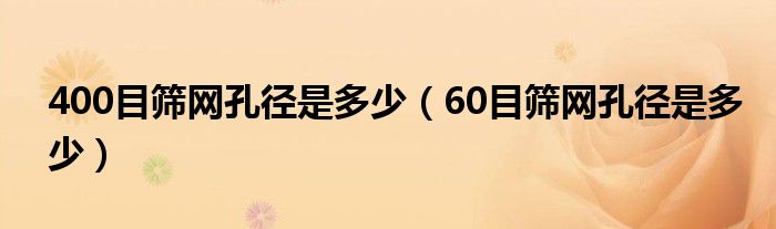 400目筛网孔径是多少（60目筛网孔径是多少）