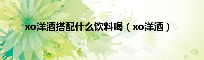 xo洋酒搭配什么饮料喝（xo洋酒）