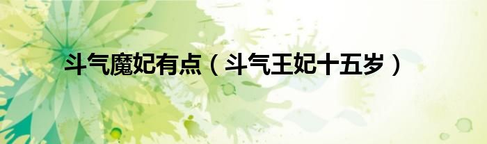 斗气魔妃有点（斗气王妃十五岁）
